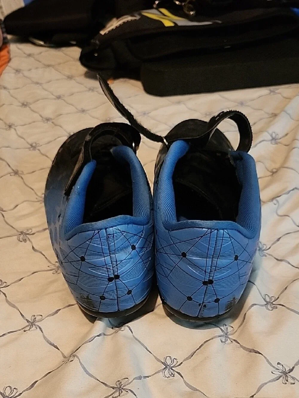 Men's Black and Blue Athletic Lace & Strap Sneakers